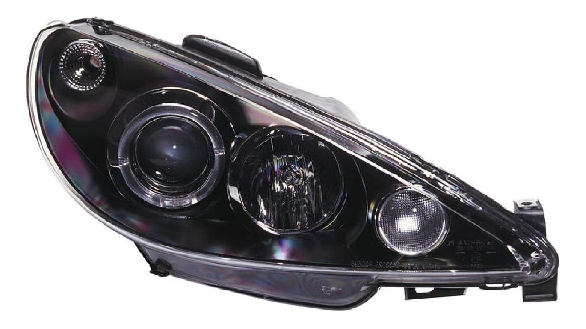 Set+de+phares+sur+mesure+pour+Peugeot+206+2002-+incl+GTi+1999-+-+Noir+-+incl.+Angel-Eyes